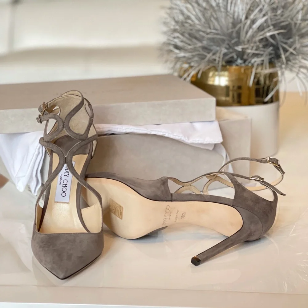 Jimmy Choo Lancer heels. Color: Dark Grey Size: 38.5 - Picture 2 of 3